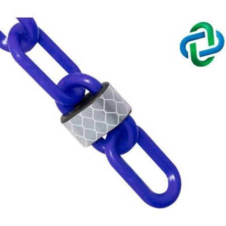 GEC Mr. Chain Reflective Plastic Barrier Chain, 2in x 25 ft, Traffic Blue 52026-25